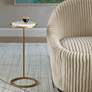 3_Cinnabar Road Gaia 10 1/4"W Gold and White Marble Accent Table more views