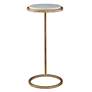 4_Cinnabar Road Gaia 10 1/4"W Gold and White Marble Accent Table more views