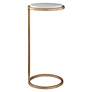 5_Cinnabar Road Gaia 10 1/4"W Gold and White Marble Accent Table more views