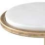 6_Cinnabar Road Gaia 10 1/4"W Gold and White Marble Accent Table more views