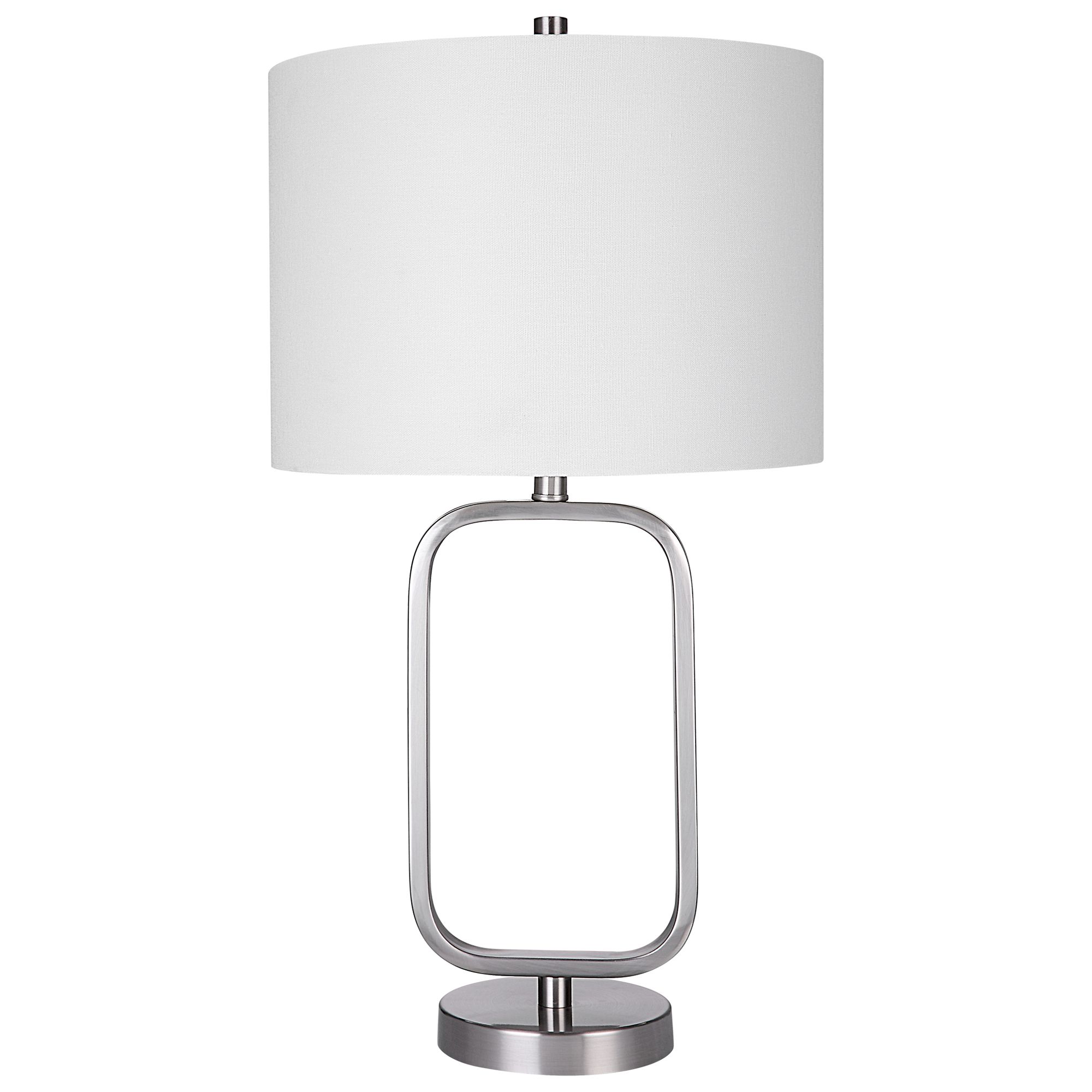 Image 2 Cinnabar Road Groves Brushed Nickel Rectangular Table Lamp