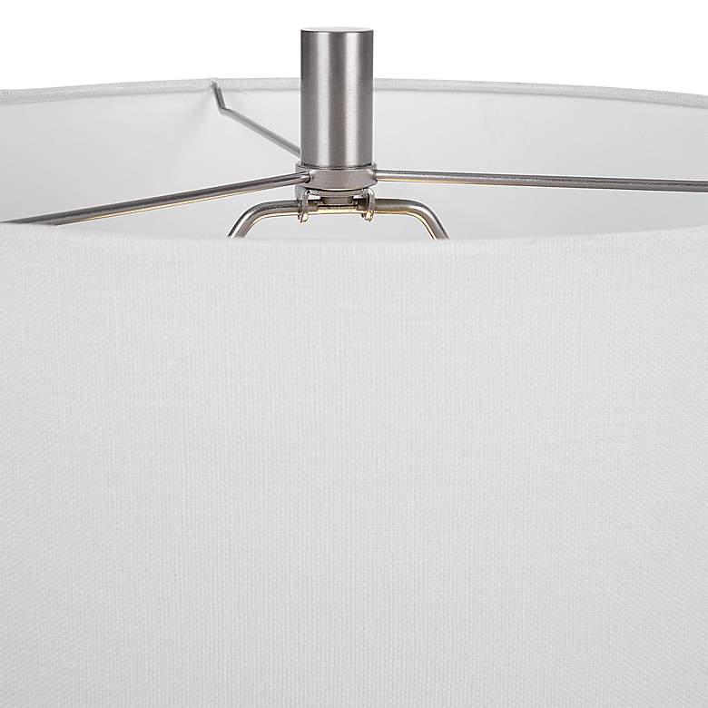 Image 6 Cinnabar Road Groves Brushed Nickel Rectangular Table Lamp more views