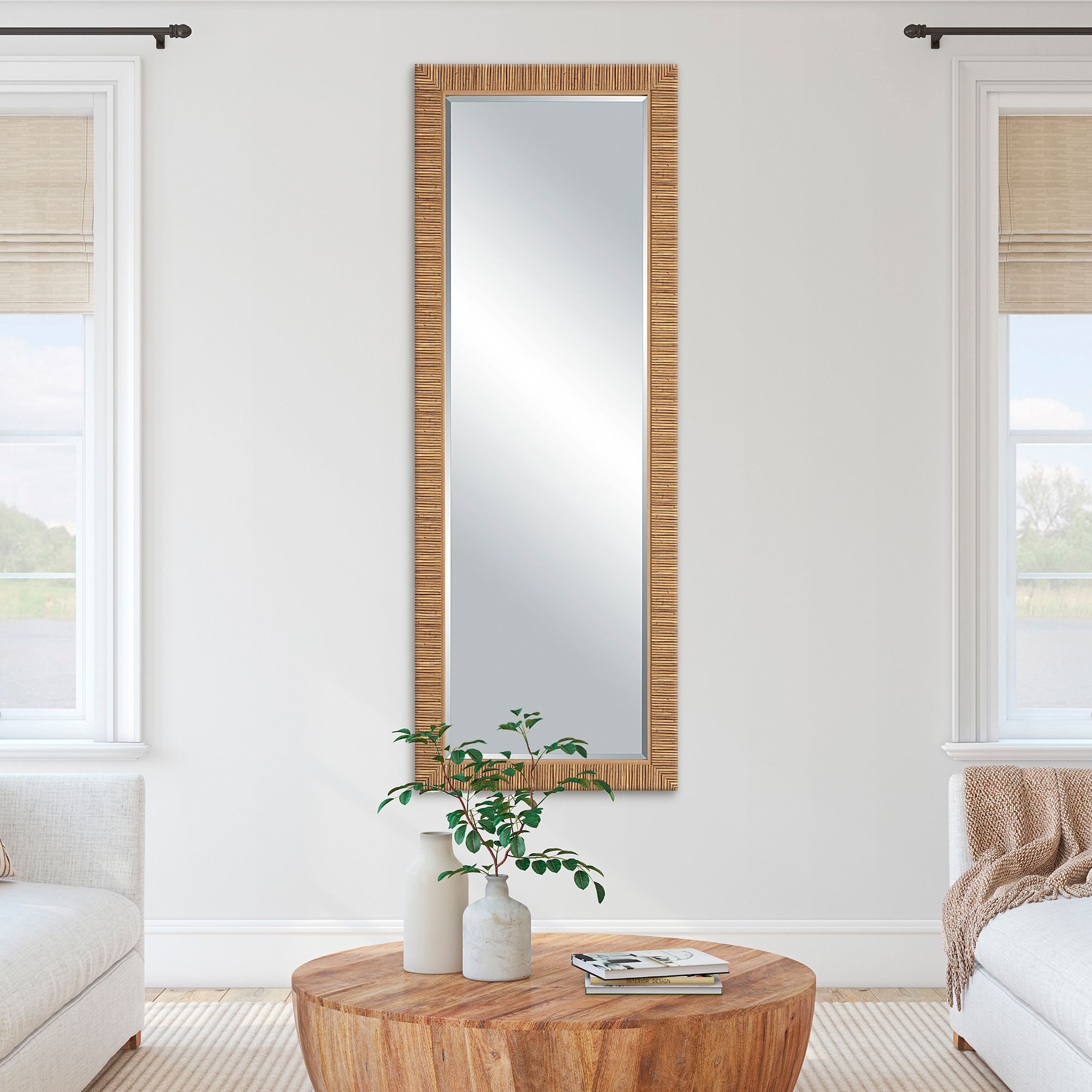 Image 3 Cinnabar Road Hazel 25" x 70" Natural Wrapped Wall/Floor Mirror more views