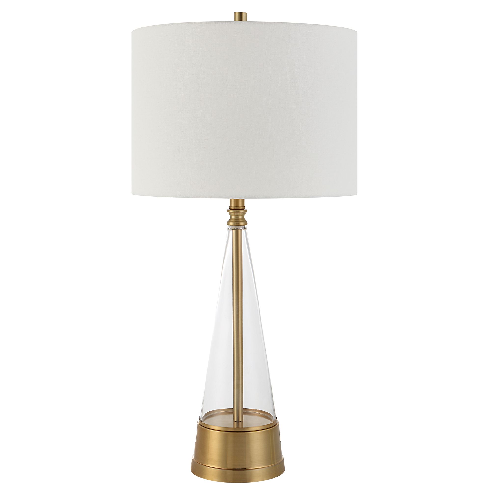 Cinnabar Road Hewitt Brass and Clear Glass Table Lamp