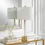 3_Cinnabar Road Hewitt Brass and Clear Glass Table Lamp more views