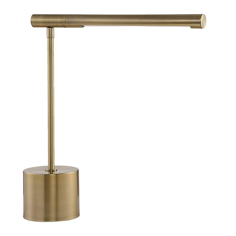 Image 4 Cinnabar Road Holbrook 17" High Antique Brass LED Desk Lamp more views