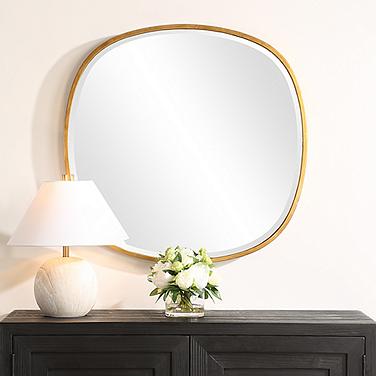 Cinnabar Road Horizon Halo Gold 30" Round Wall Mirror