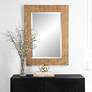 1_Cinnabar Road Hull Chevron Wooden 28 1/2" x 38 1/2" Wall Mirror