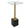 Cinnabar Road Isla 11"W Brass and Black Marble Martini Table