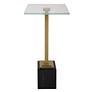 4_Cinnabar Road Isla 11"W Brass and Black Marble Martini Table more views