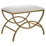 3_Cinnabar Road Juneau 23 3/4"W Brushed Brass and White Bench more views