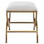 4_Cinnabar Road Juneau 23 3/4"W Brushed Brass and White Bench more views