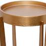 5_Cinnabar Road Katherine 12 1/4" Wide Old Brass Accent Table more views