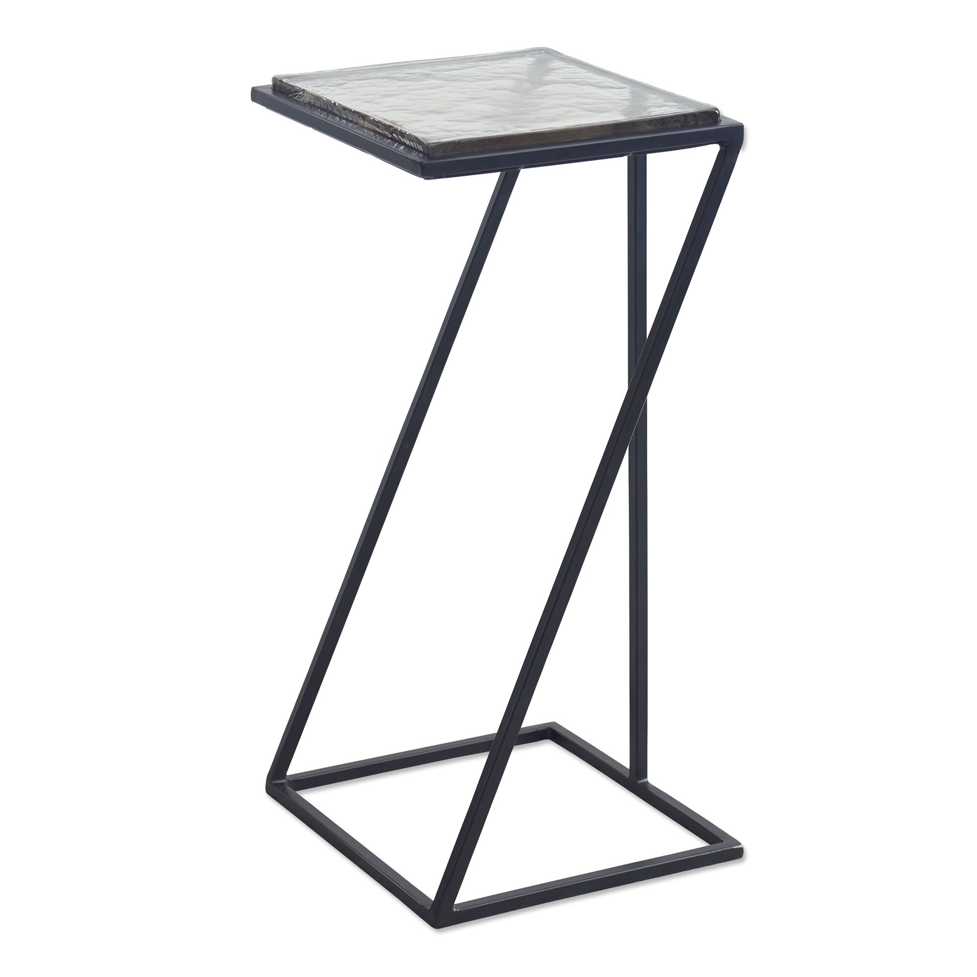 Image 2 Cinnabar Road Keller 12 1/4" Wide Black and Glass Accent Table