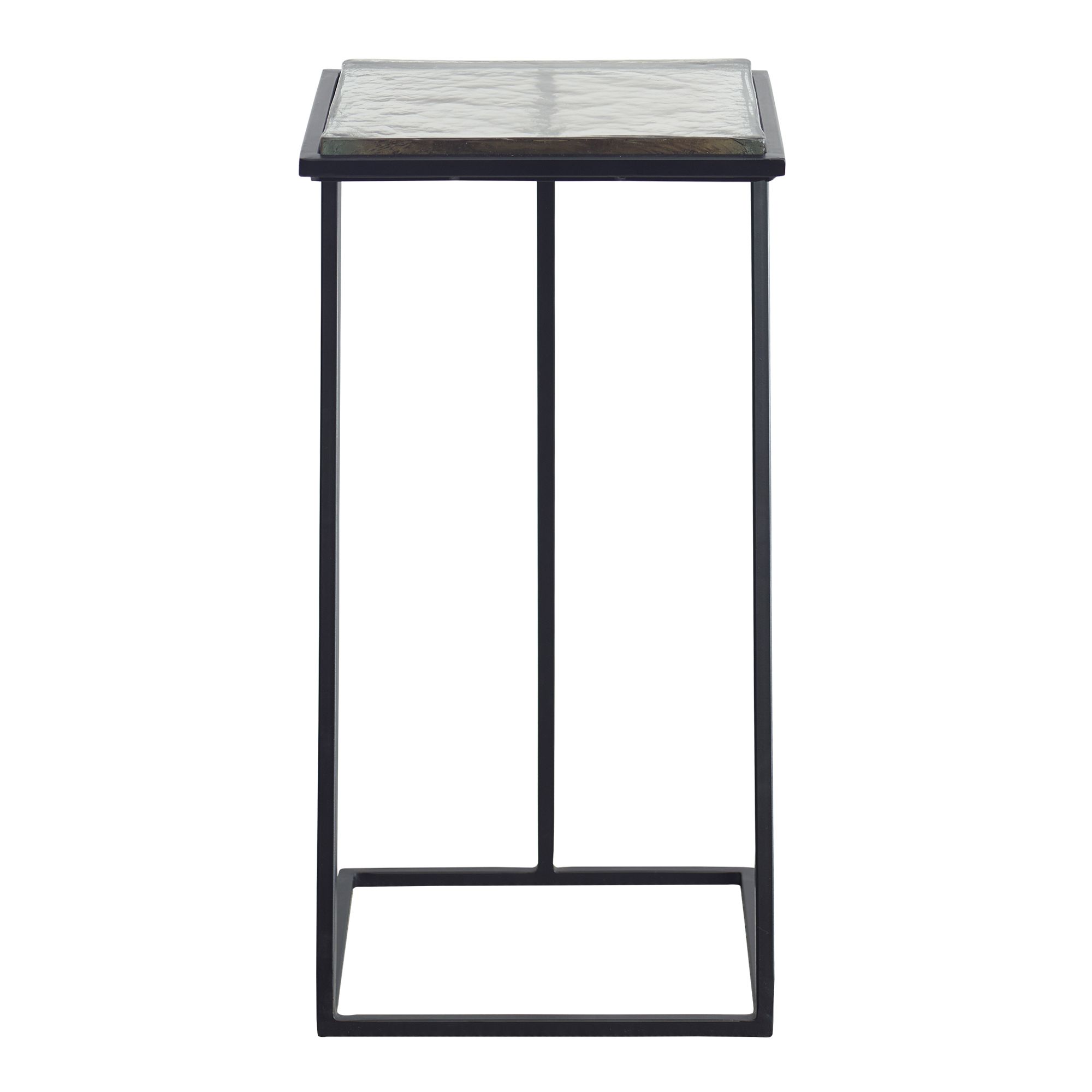 Image 4 Cinnabar Road Keller 12 1/4" Wide Black and Glass Accent Table more views