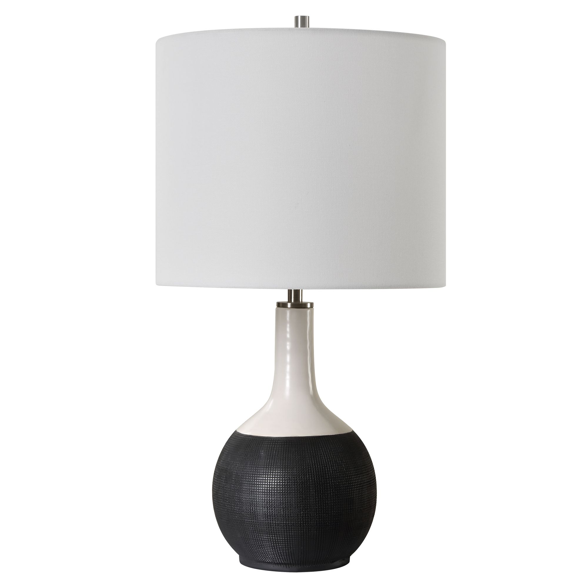 Image 2 Cinnabar Road Kemah Matte Black and White Ceramic Accent Lamp