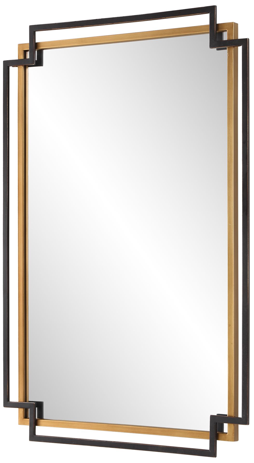 Image 4 Cinnabar Road Kensington 34 1/8 H" Bronze and Gold Metal Framed Mirror more views