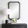 1_Cinnabar Road Kensington Matte Black 22 1/4" x 34" Wall Mirror