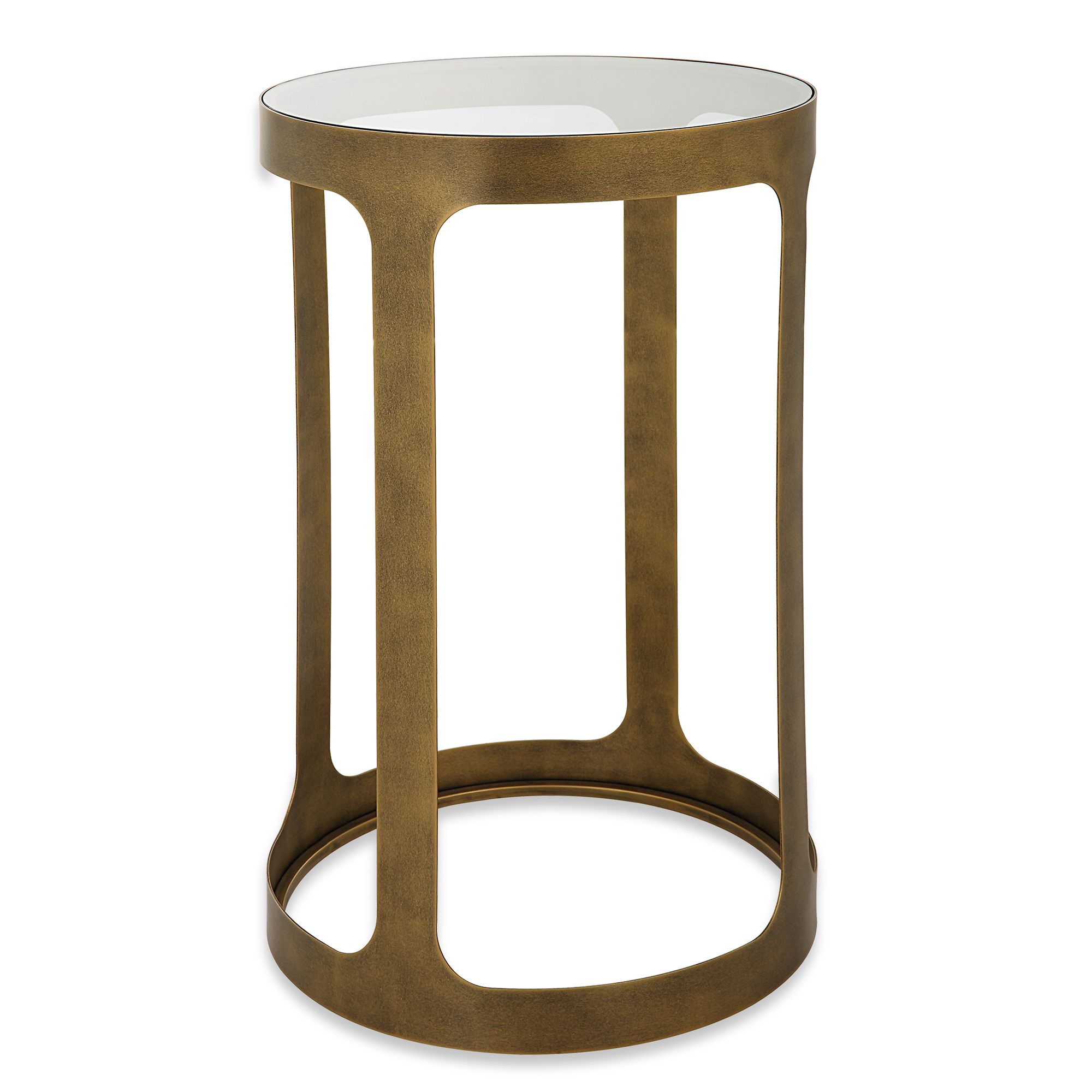 Image 2 Cinnabar Road Kona 15 1/4"W Brushed Gold and Glass Accent Table