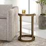 3_Cinnabar Road Kona 15 1/4"W Brushed Gold and Glass Accent Table more views