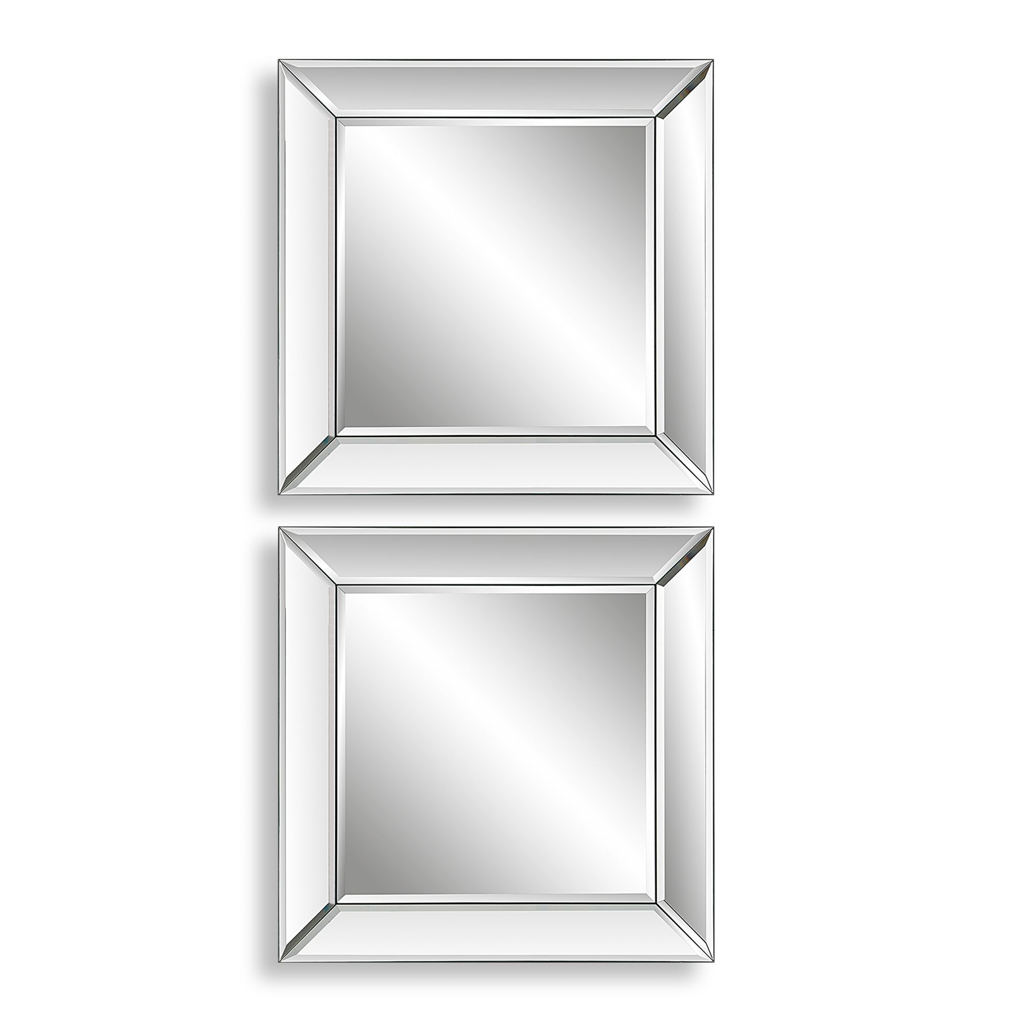 Image 2 Cinnabar Road Laguna 22" Square Frameless Wall Mirrors Set of 2
