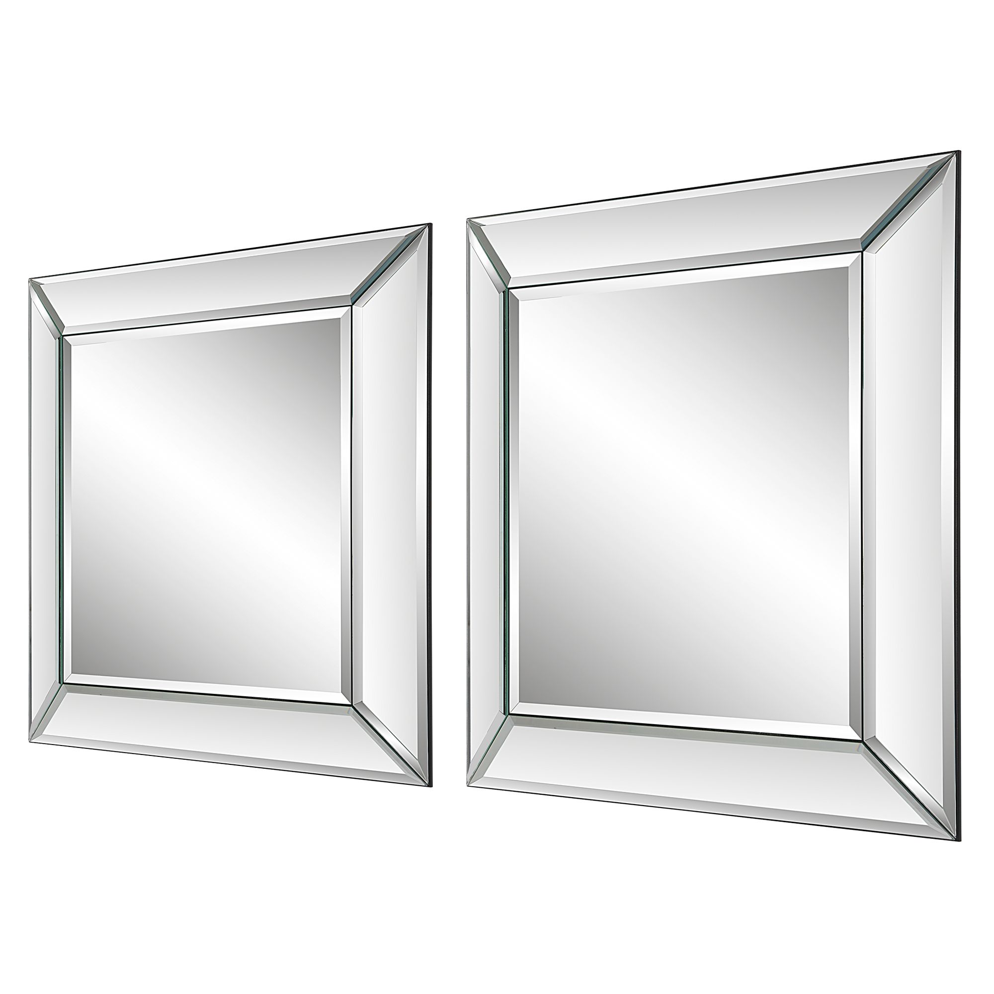 Image 5 Cinnabar Road Laguna 22" Square Frameless Wall Mirrors Set of 2 more views