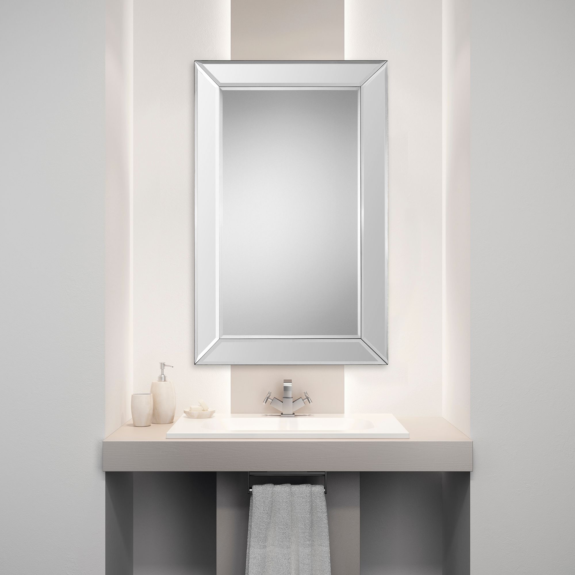Image 7 Cinnabar Road Leyton 22" x 34" Frameless Wall Mirror more views