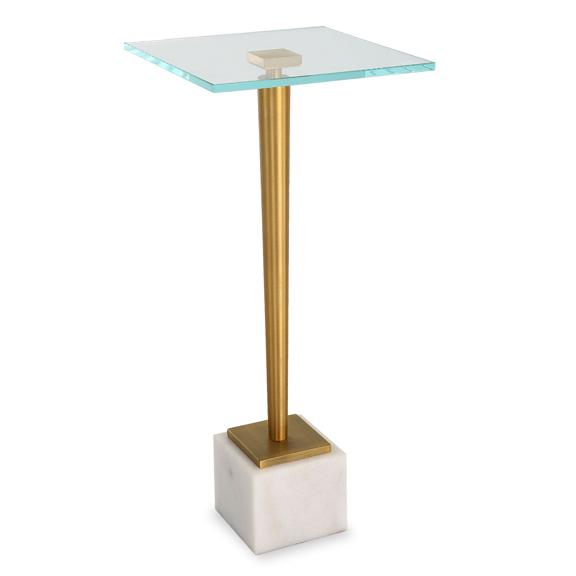 Image 2 Cinnabar Road Magnolia 11"W Brass Plated and Glass Accent Table