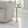 1_Cinnabar Road Magnolia 11"W Brass Plated and Glass Accent Table