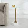 3_Cinnabar Road Magnolia 11"W Brass Plated and Glass Accent Table more views