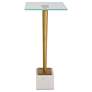 4_Cinnabar Road Magnolia 11"W Brass Plated and Glass Accent Table more views