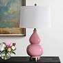 3_Cinnabar Road Maren 26" High Bubblegum Pink Gourd Ceramic Table Lamp more views