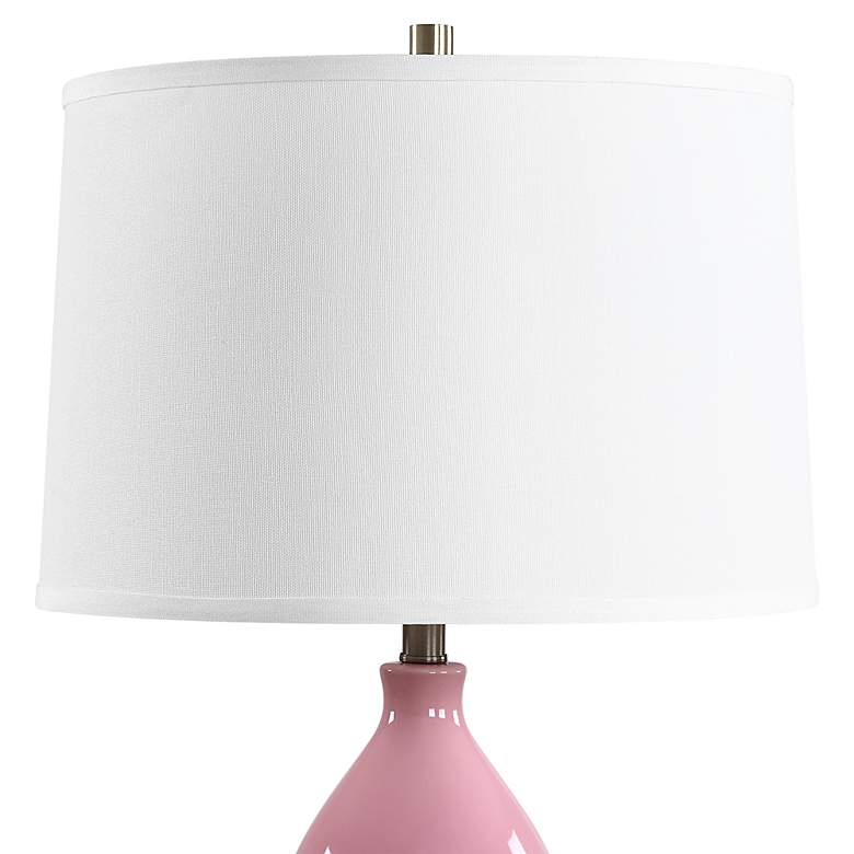 Image 5 Cinnabar Road Maren 26" High Bubblegum Pink Gourd Ceramic Table Lamp more views