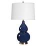 2_Cinnabar Road Maren 26" High Rich Navy Blue Gourd Ceramic Table Lamp