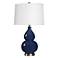 Cinnabar Road Maren 26" High Rich Navy Blue Gourd Ceramic Table Lamp