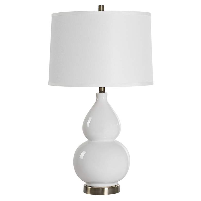 Image 2 Cinnabar Road Maren 26" High White Gourd Ceramic Table Lamp