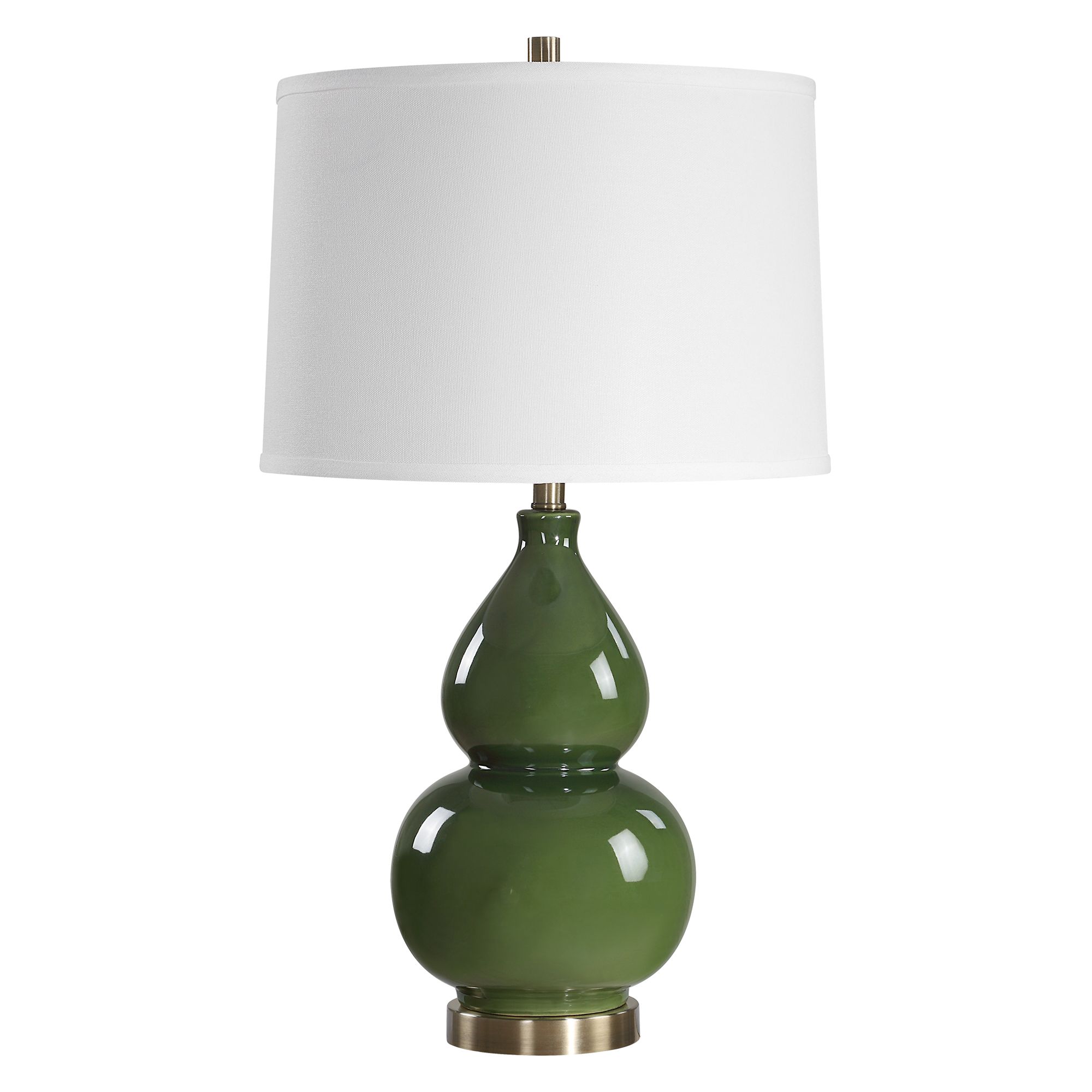 Image 2 Cinnabar Road Maren 26" Wide Dark Green Gourd Ceramic Table Lamp
