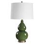 2_Cinnabar Road Maren 26" Wide Dark Green Gourd Ceramic Table Lamp