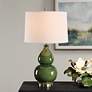 1_Cinnabar Road Maren 26" Wide Dark Green Gourd Ceramic Table Lamp