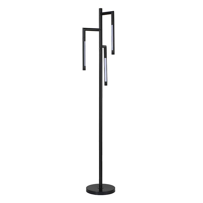Image 2 Cinnabar Road Maricopa 71 1/2"H Black 3-Light Modern LED Floor Lamp