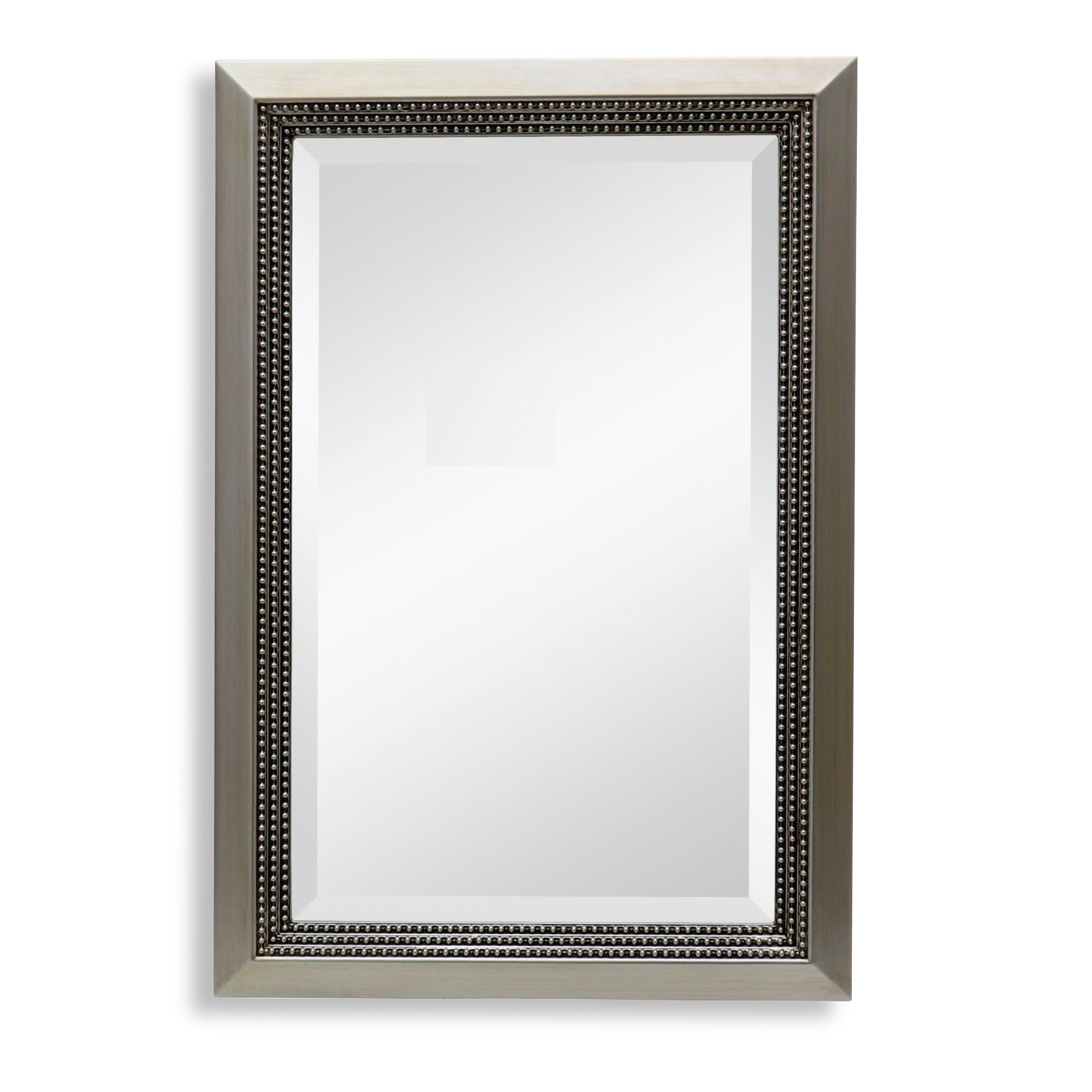 Image 2 Cinnabar Road Maris Warm Silver 24" x 36" Beaded Wall Mirror