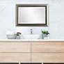 3_Cinnabar Road Maris Warm Silver 24" x 36" Beaded Wall Mirror more views