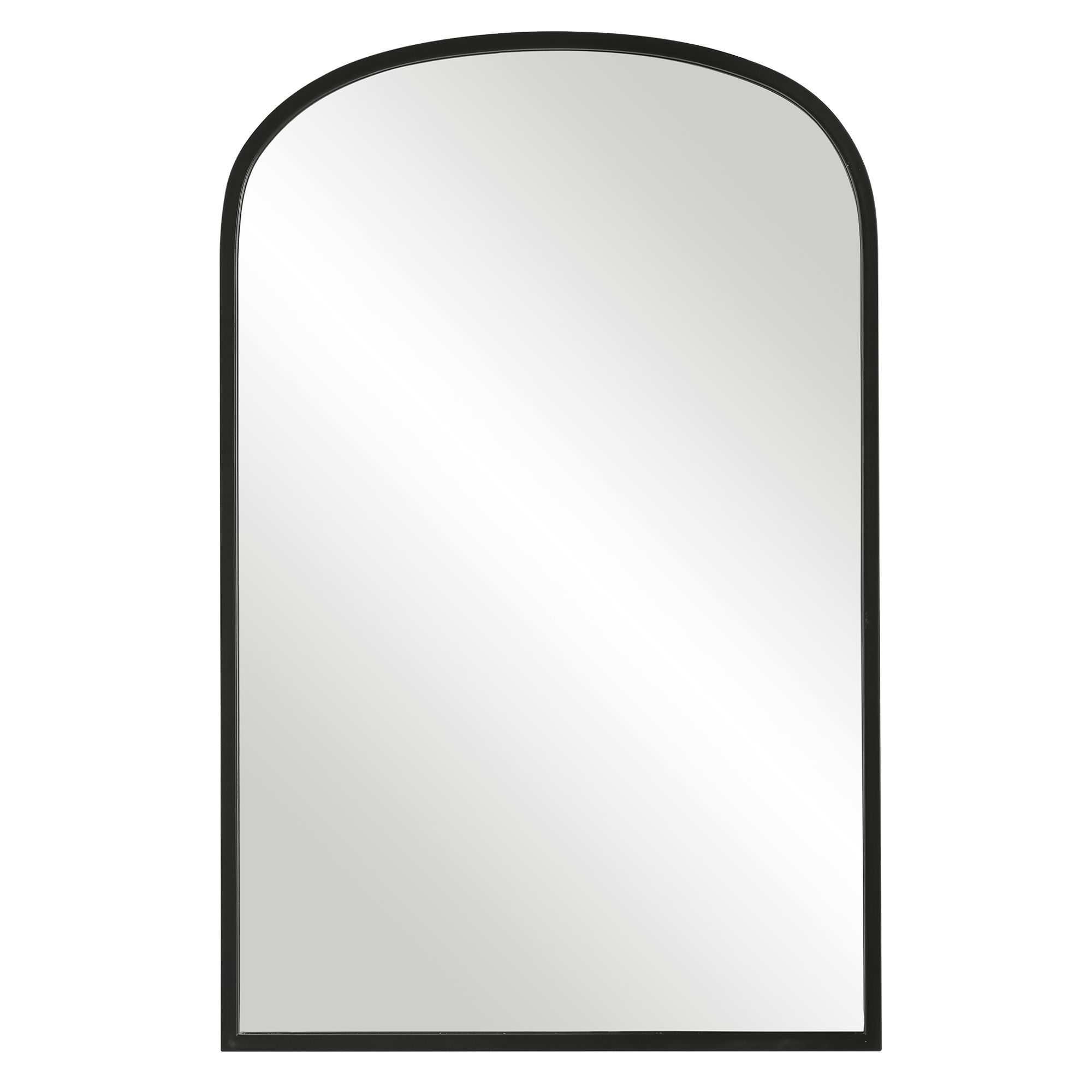 Cinnabar Road Miri Satin Black 22" x 34" Arch Wall Mirror