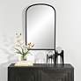 1_Cinnabar Road Miri Satin Black 22" x 34" Arch Wall Mirror