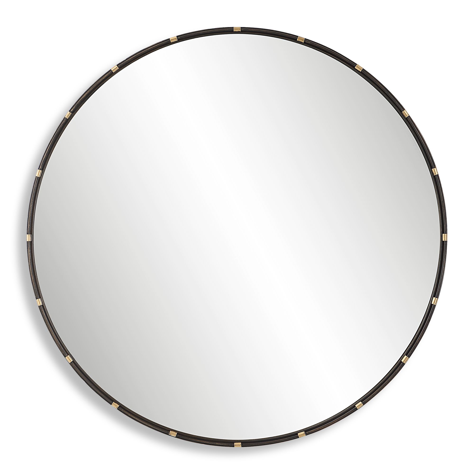 Cinnabar Road Monier Bronze 35" Round Wall Mirror