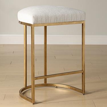 Cinnabar Road Nova 26 1/4" Cream and Brass Counter Stool