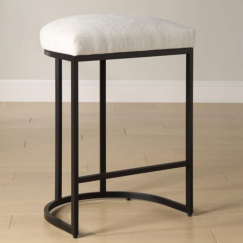 Image 1 Cinnabar Road Nova 26 1/4" Cream and Black Counter Stool