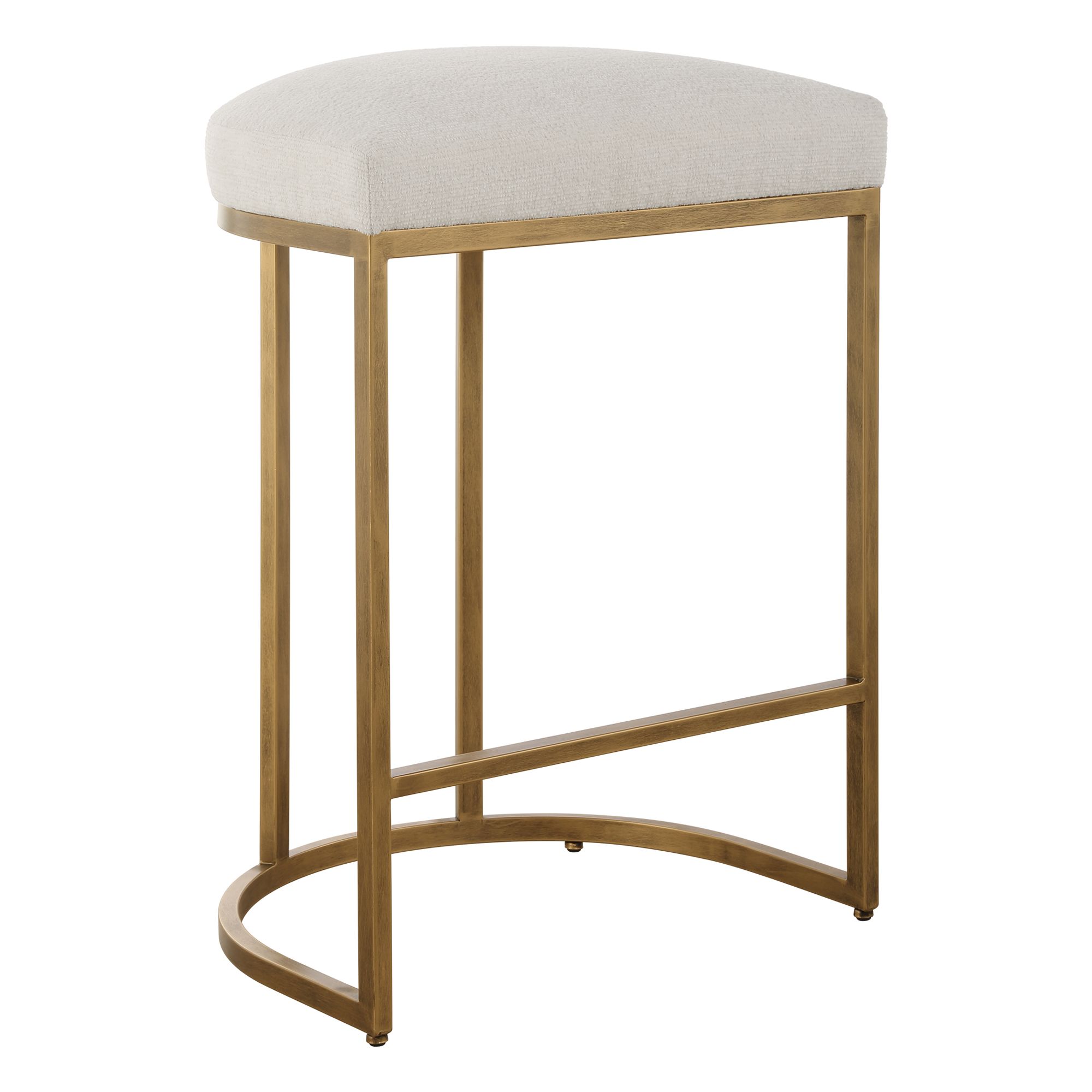Image 2 Cinnabar Road Nova 26 1/4" Cream and Brass Counter Stool