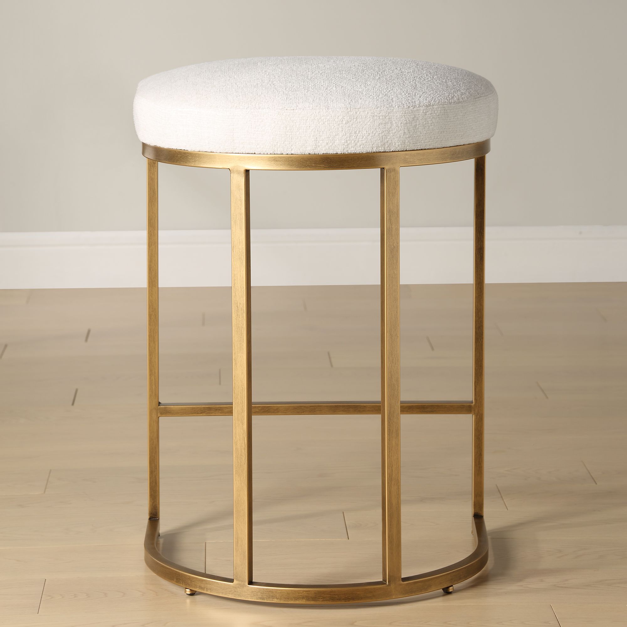 Image 3 Cinnabar Road Nova 26 1/4" Cream and Brass Counter Stool more views