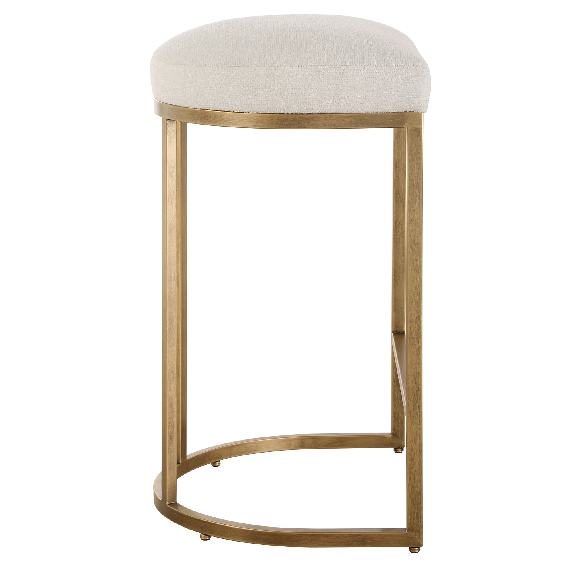 Image 6 Cinnabar Road Nova 26 1/4" Cream and Brass Counter Stool more views